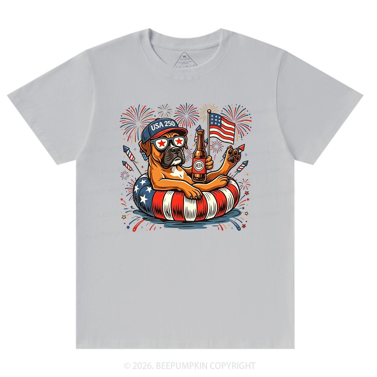 Personalized 4th of July Dog Breeds America 250 T-Shirts