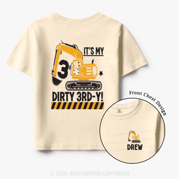 Personalized Dirty Excavator Truck Birthday Toddler&Kid's Tees