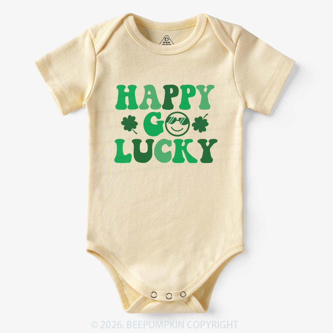 Leaf Happy Go Lucky St.Patricks Day Bodysuit For Baby