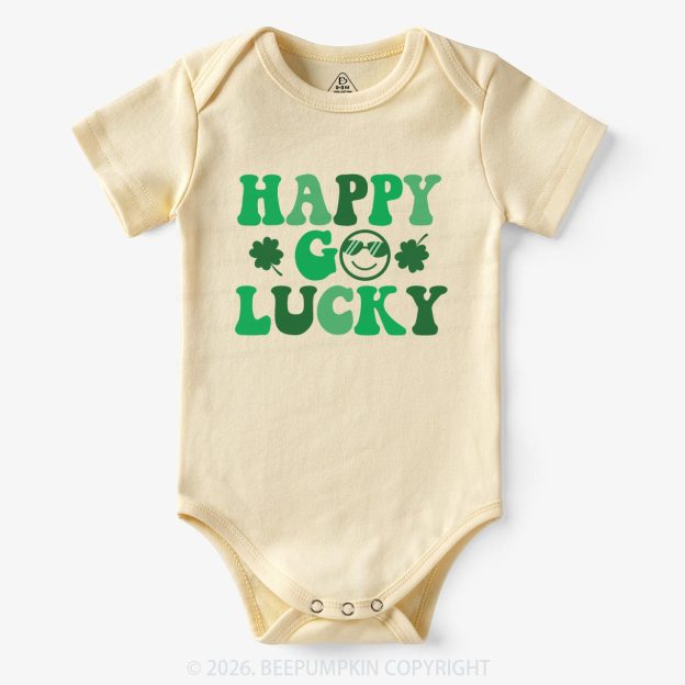 Leaf Happy Go Lucky St.Patricks Day Bodysuit For Baby