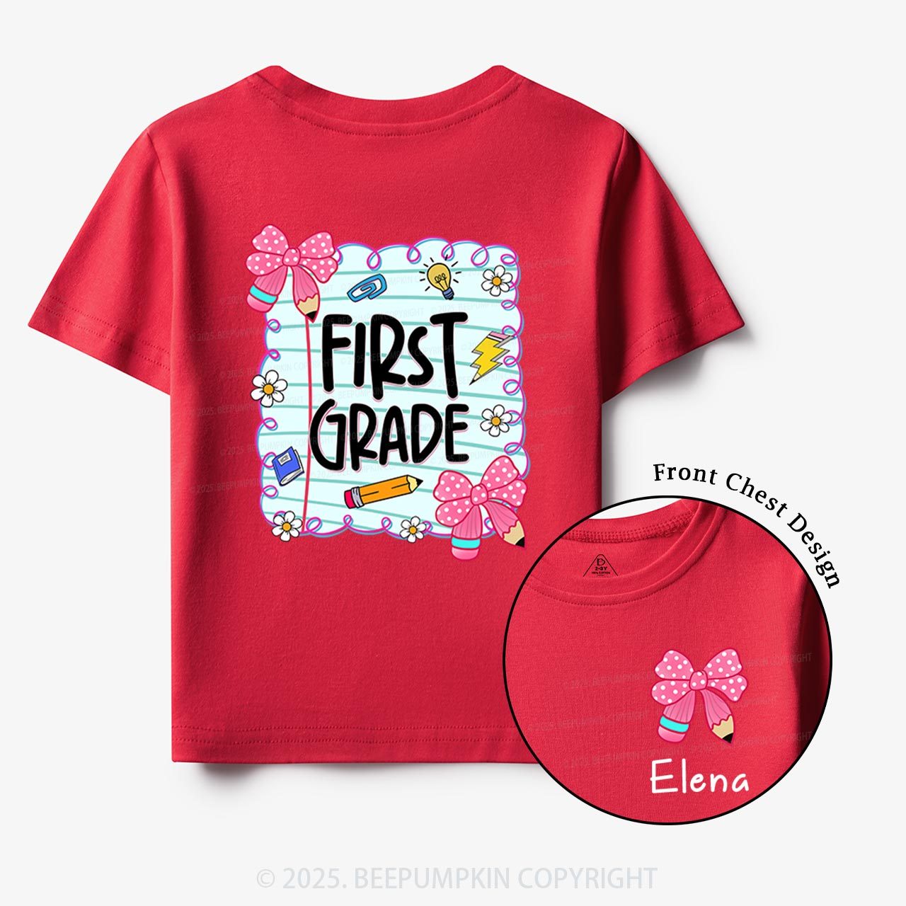 Personalized First Day Of School Toddler&Kid's Tees Beepumpkin