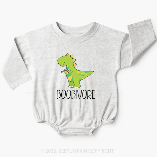 Funny Boobivore Dinosaur Baby Bubble Romper