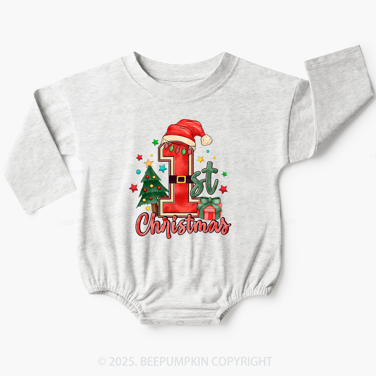First Christmas Baby Bubble Romper Beepumpkin
