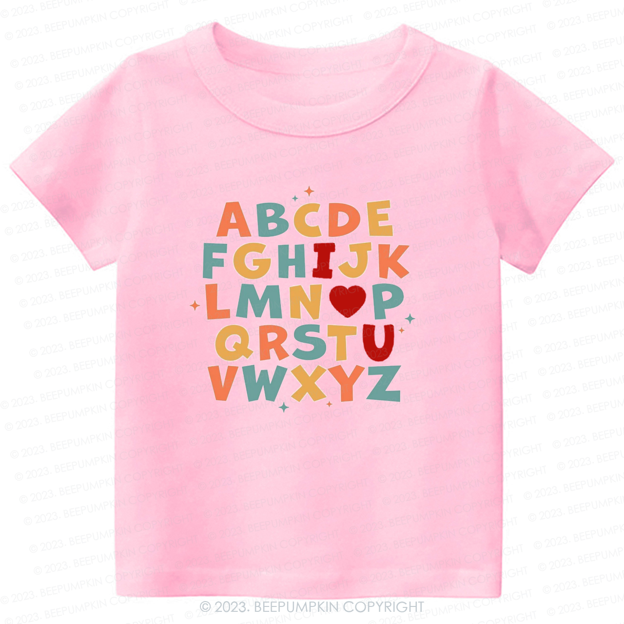 Alphabet I Love You Natural -Toddler Tees