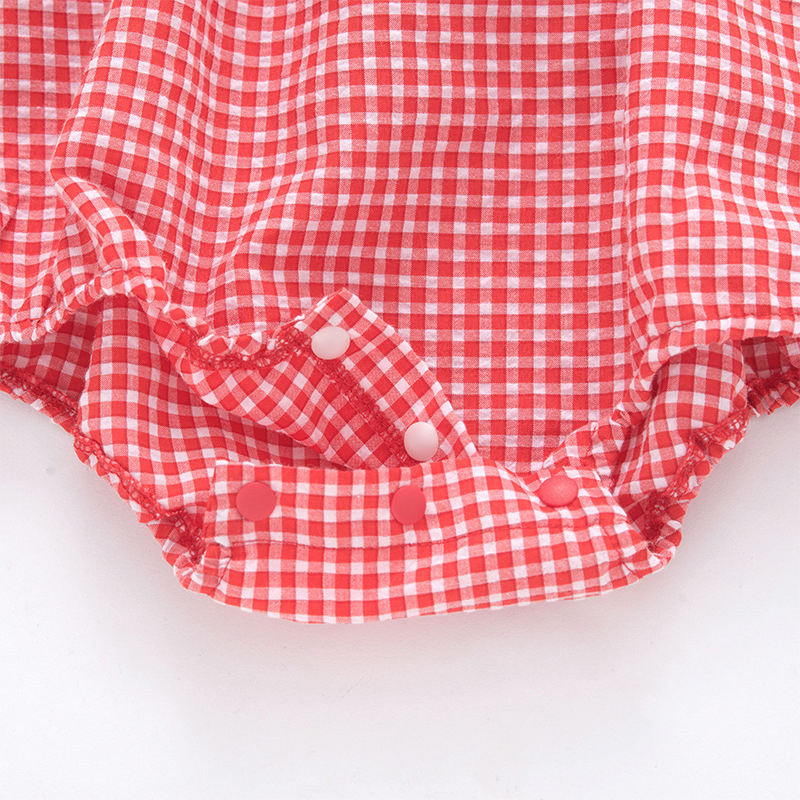 Strawberry Plaid Valentine's Day Baby Coming Home Bodysuit