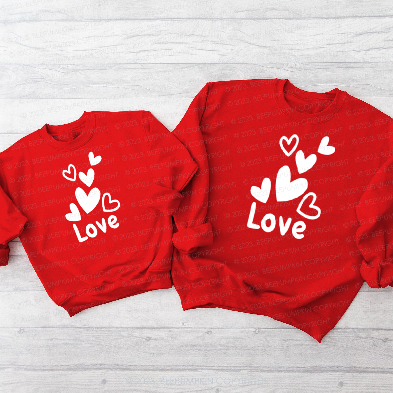 Floating Hearts Matching Valentine��s Sweatshirt