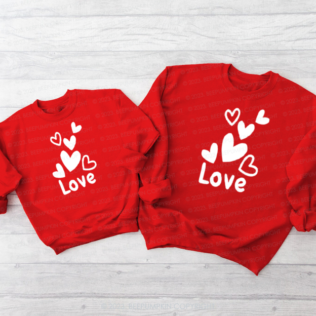 Floating Hearts Matching Valentine��s Sweatshirt