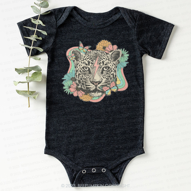 Wild Flower Animal Leopard Bodysuit For Baby