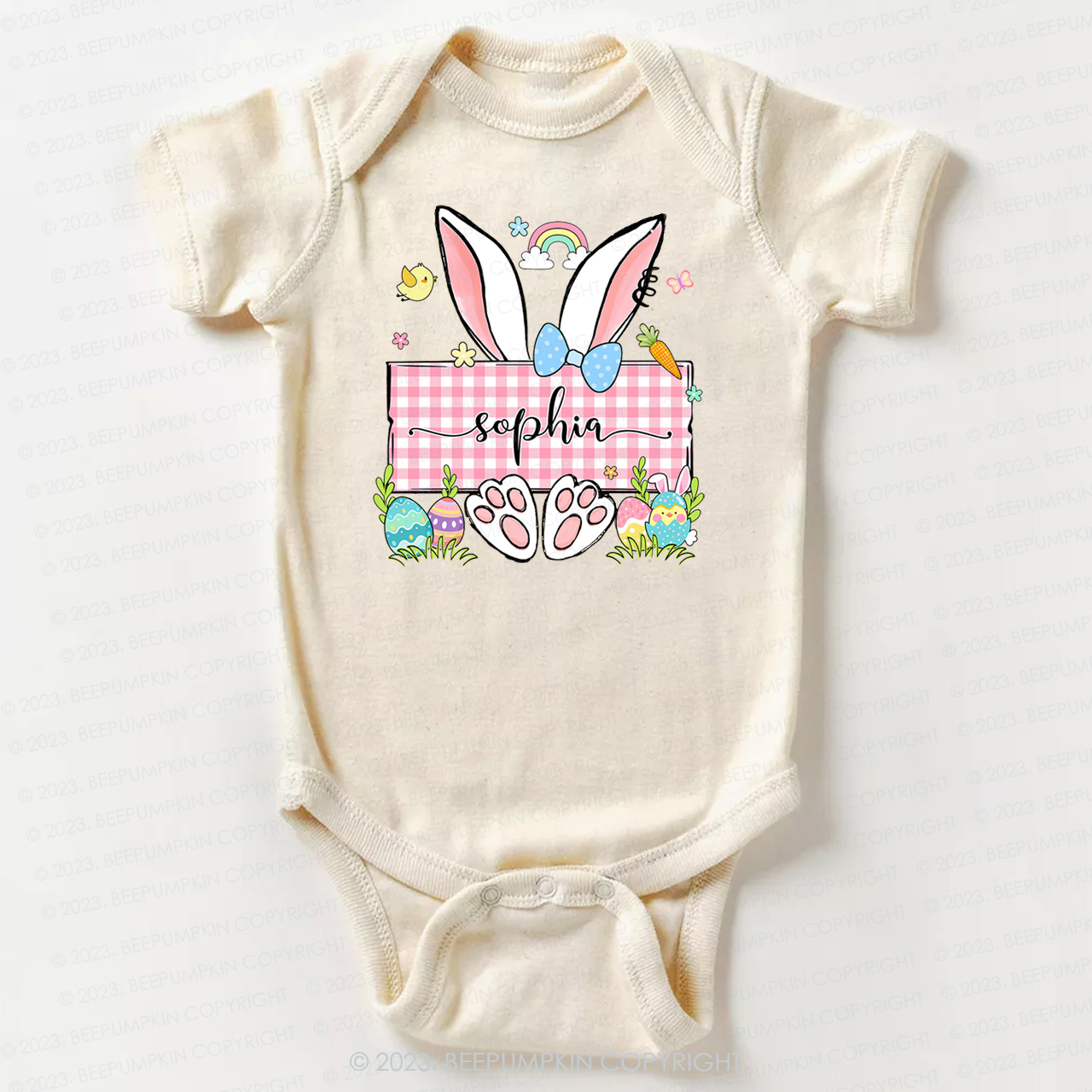 Personalized Name Easter Bunny Bodysuit For Baby