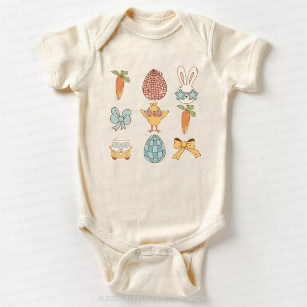 Kids Easter Carrot Car Bow Bodysuit For Baby