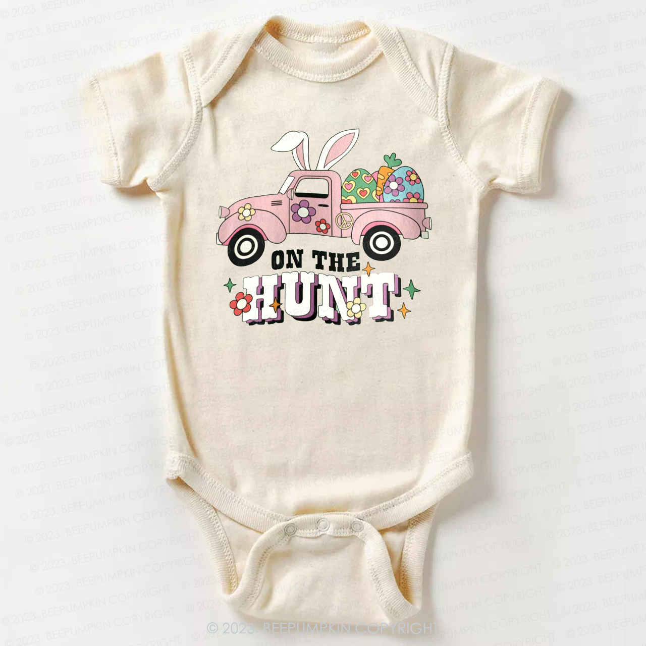 On The Hunt Easter Bunny And Car Bodysuit For Baby