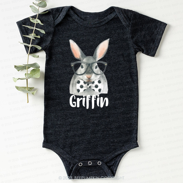 Personalized Easter Raglan Hipster Bunny Bodysuit For Baby