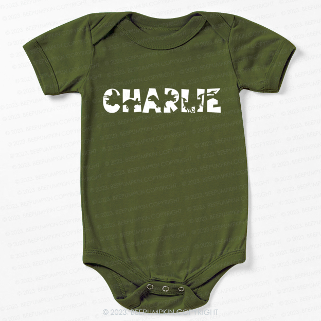 Personalized Dinosaur Name Bodysuit For Baby