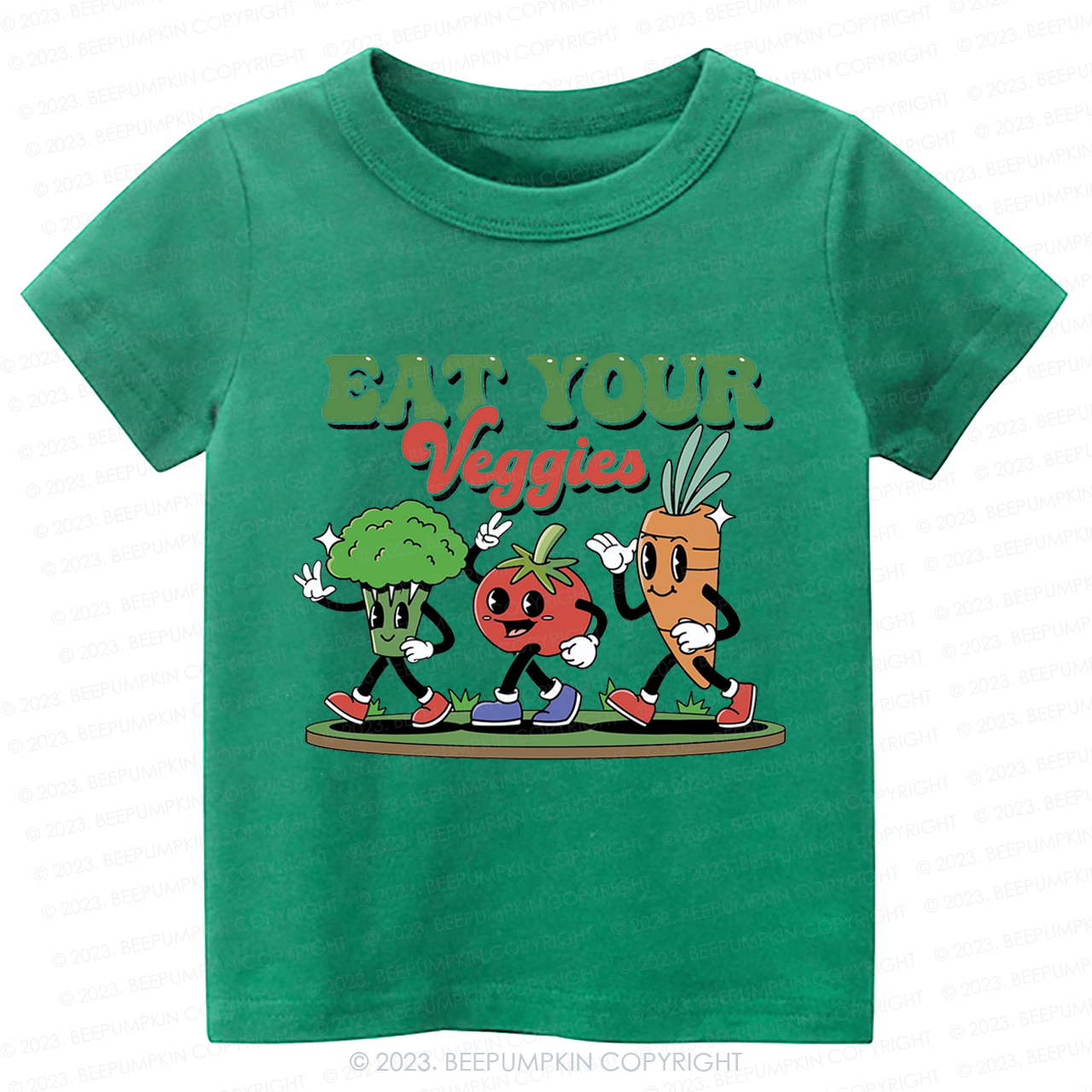 Retro Boho Eat Your Veggies Kids Shirt