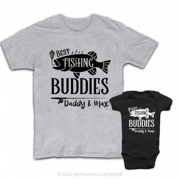 Personalized Best Fishing Buddies Dad & Me Matching T-Shirts