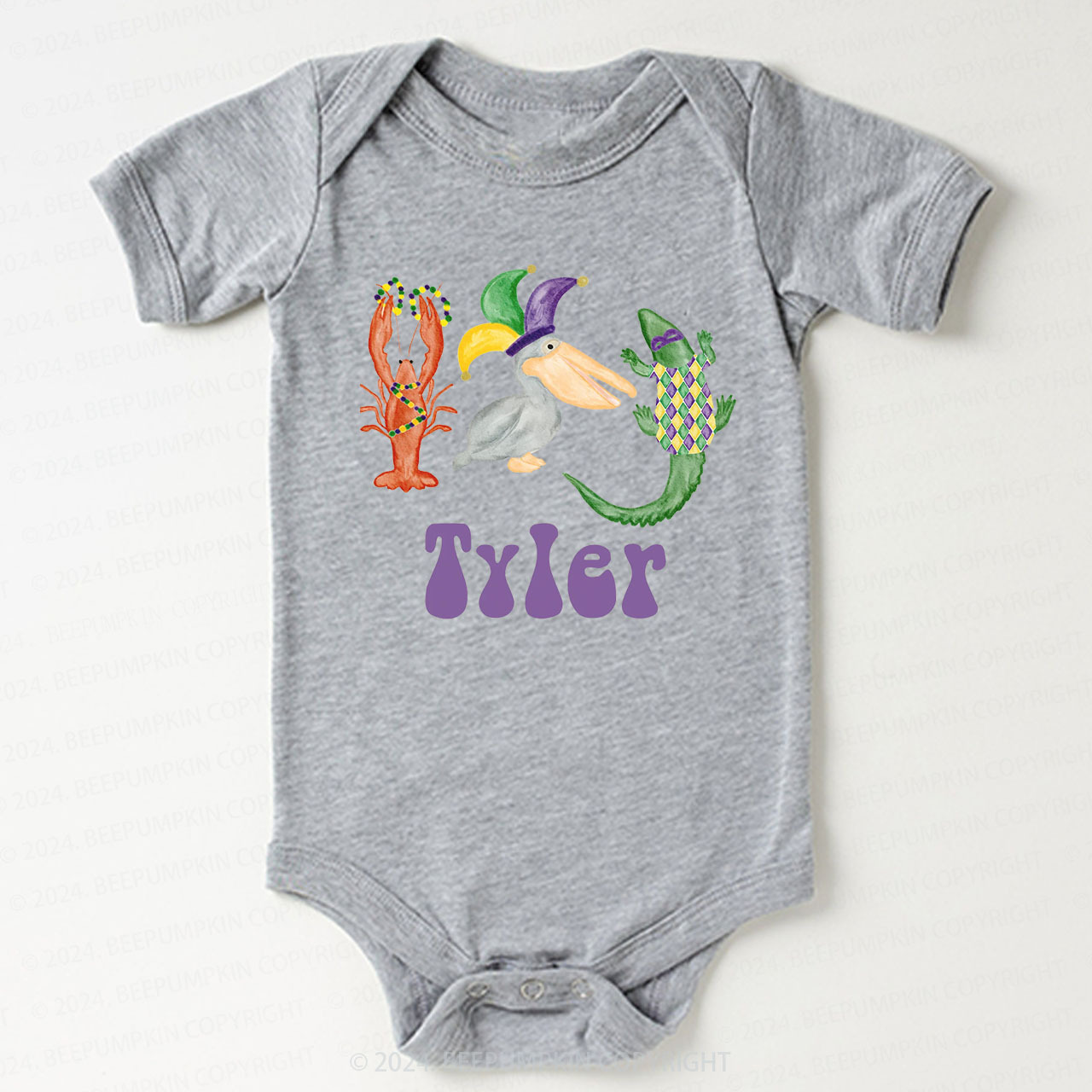 Personalized Mardi Gras Bodysuit For Baby 