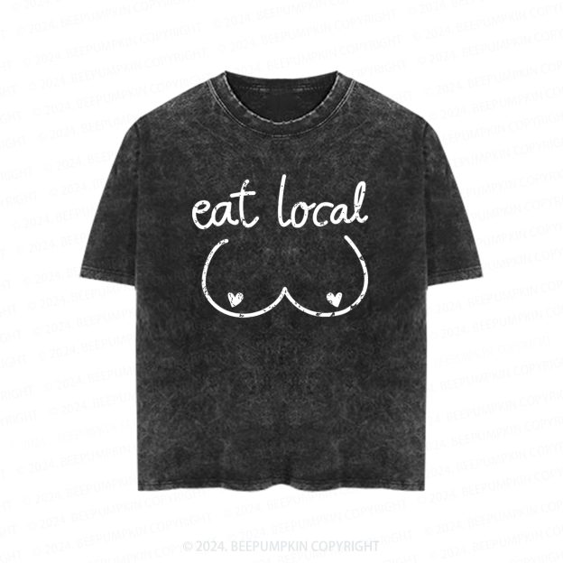 Eat Local Breastfeeding Toddler&Kids Washed Tees          