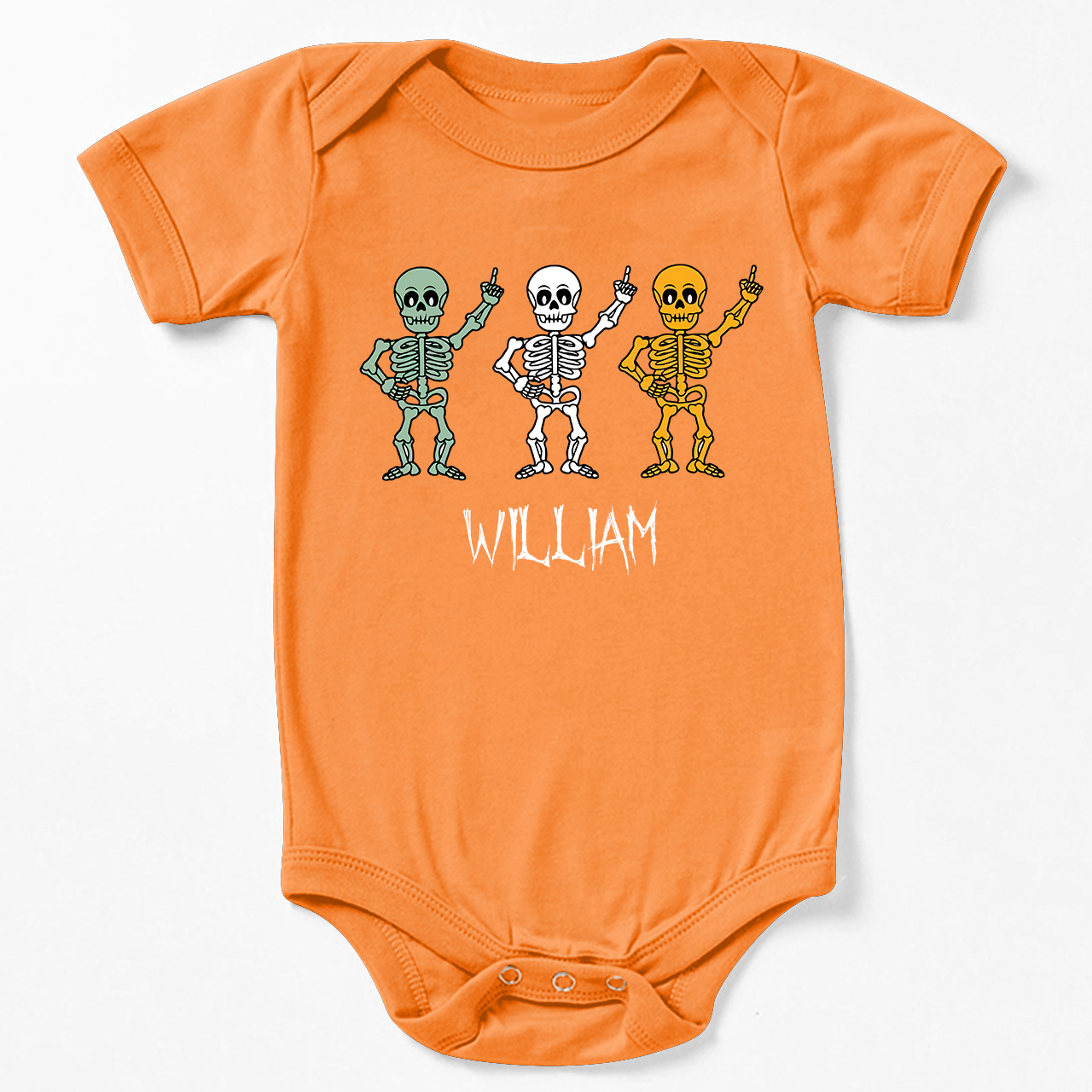 Personalized Halloween Skeleton Bodysuit For Baby