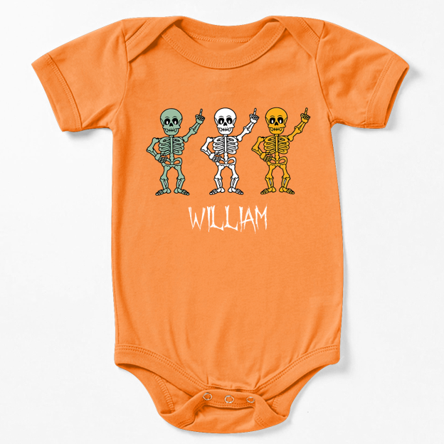 Personalized Halloween Skeleton Bodysuit For Baby