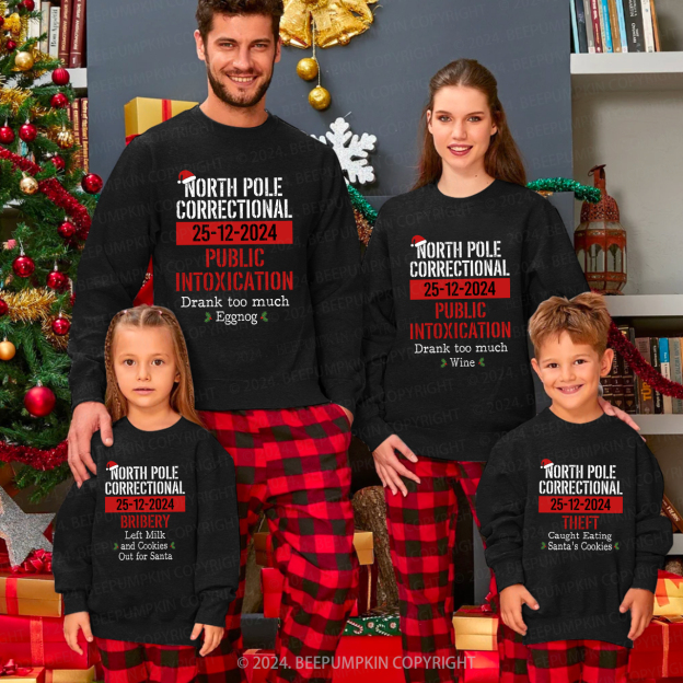 Funny Group Christmas North Pole Correctional Matching Sweatshirts