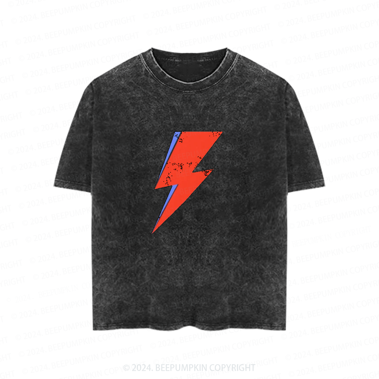 Red And Blue Lightning Toddler&Kids Washed Tees