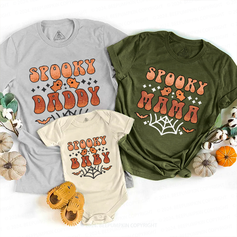 Personalized Retro Halloween Spooky Family Matching Shirts
