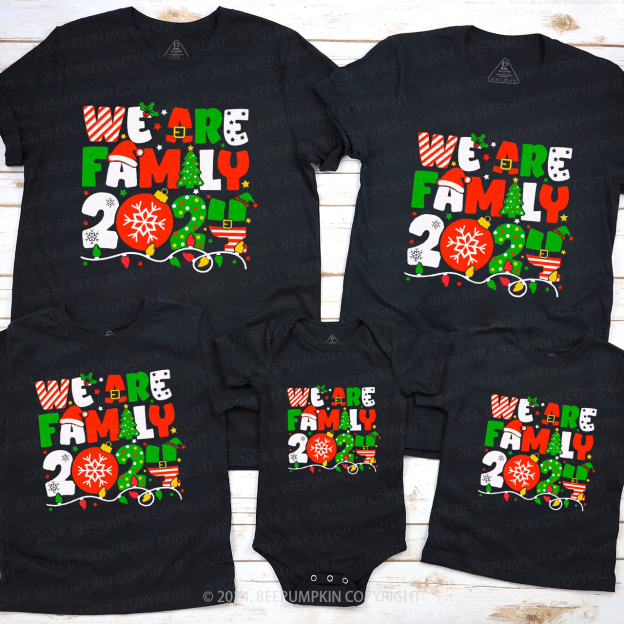 We Are Family Christmas Family Matching T-Shirts