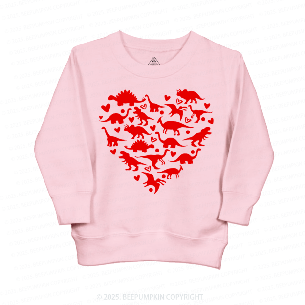 Dinosaur Valentine's Day Kid's Sweatshirt