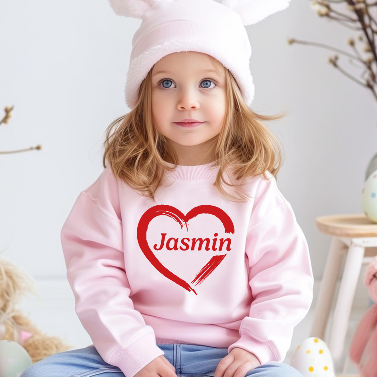 Personalized Name Valentine's Day Kid's Sweatshirt