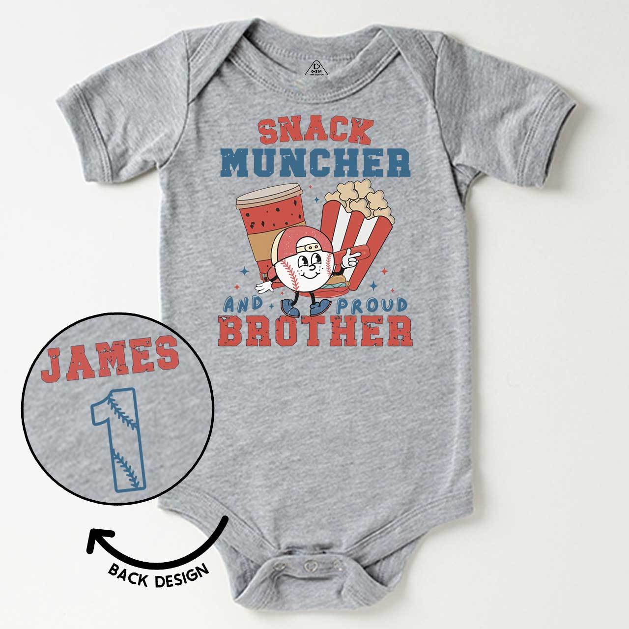 Personalized Snack Muncher Baseball Bodysuit Beepumpkin