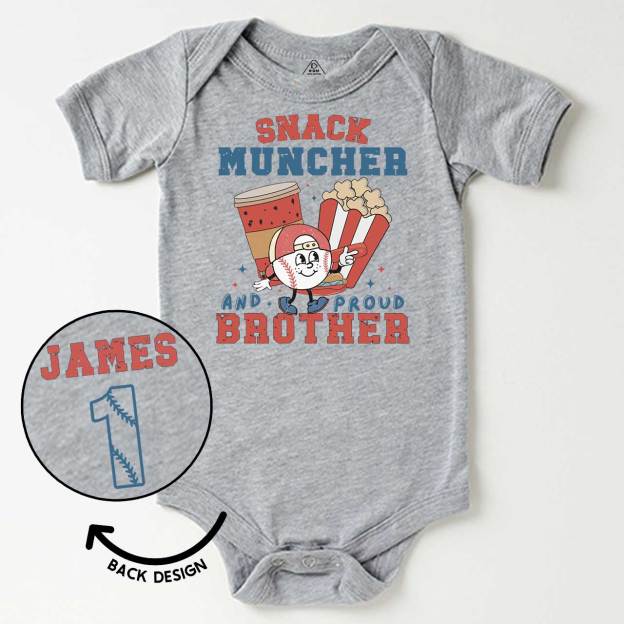 Personalized Snack Muncher Baseball Bodysuit Beepumpkin