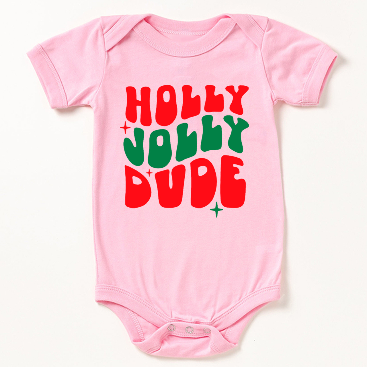 Holly Jolly Dude Christmas Bodysuit For Baby