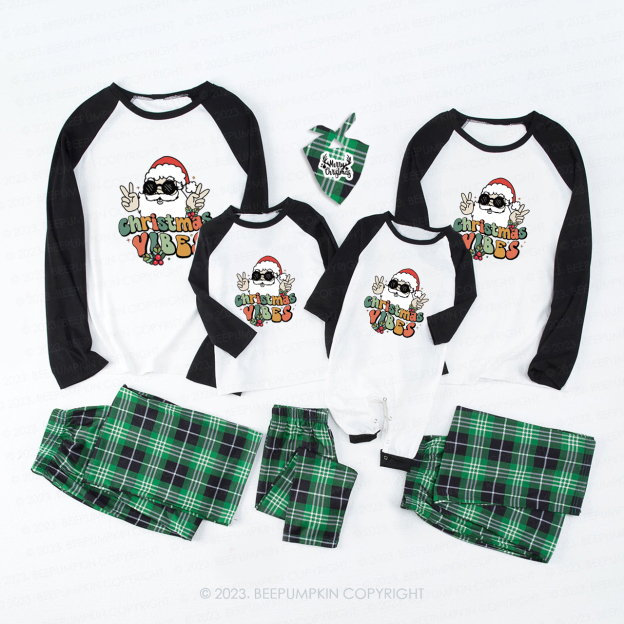 Santa Claus Wearing Sunglasses Family Matching Pajamas Beepumpkin
