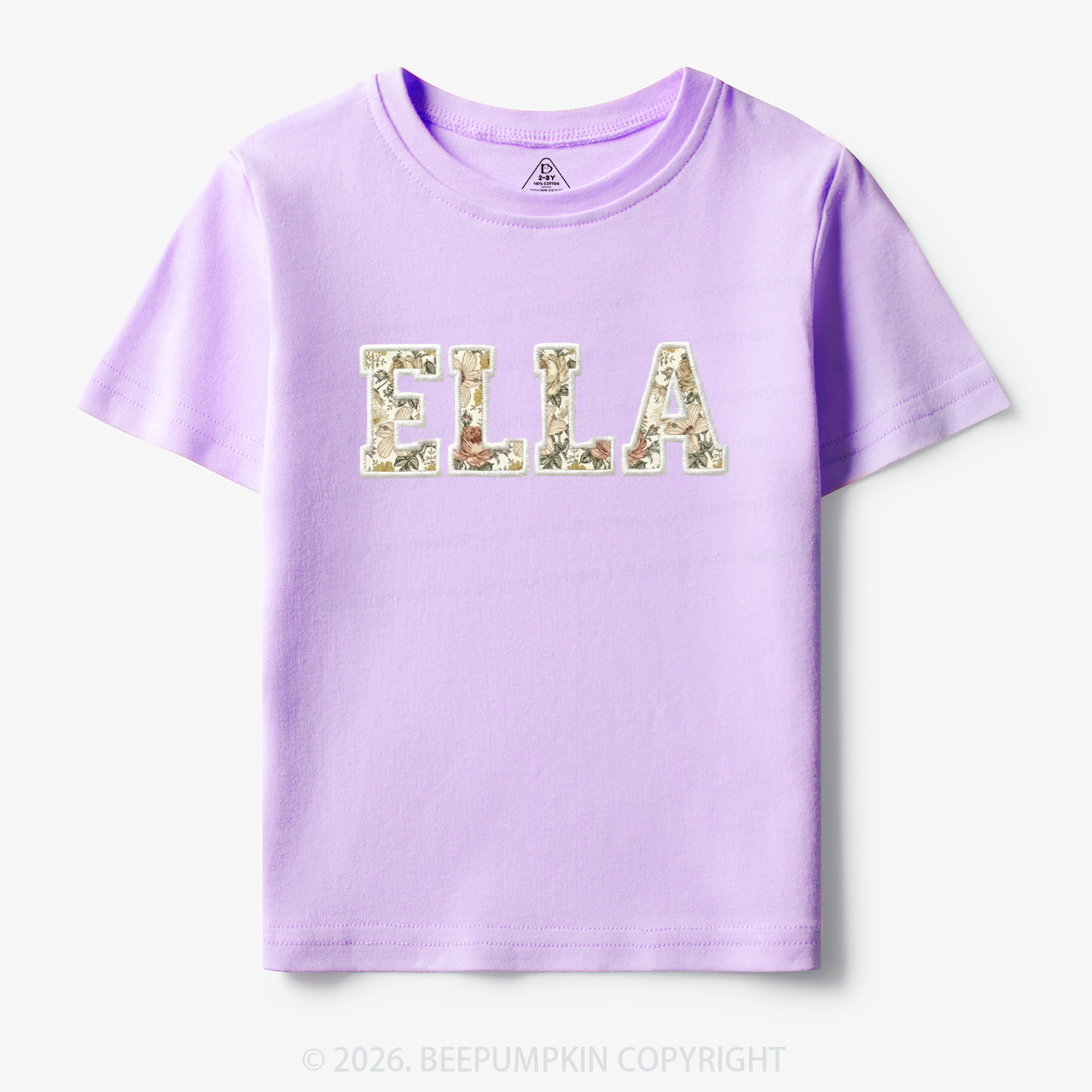Personalized Applique Wildflower Print Toddler&Kid's Tees