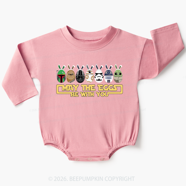 May The Eggs Be With You Baby Bubble Romper