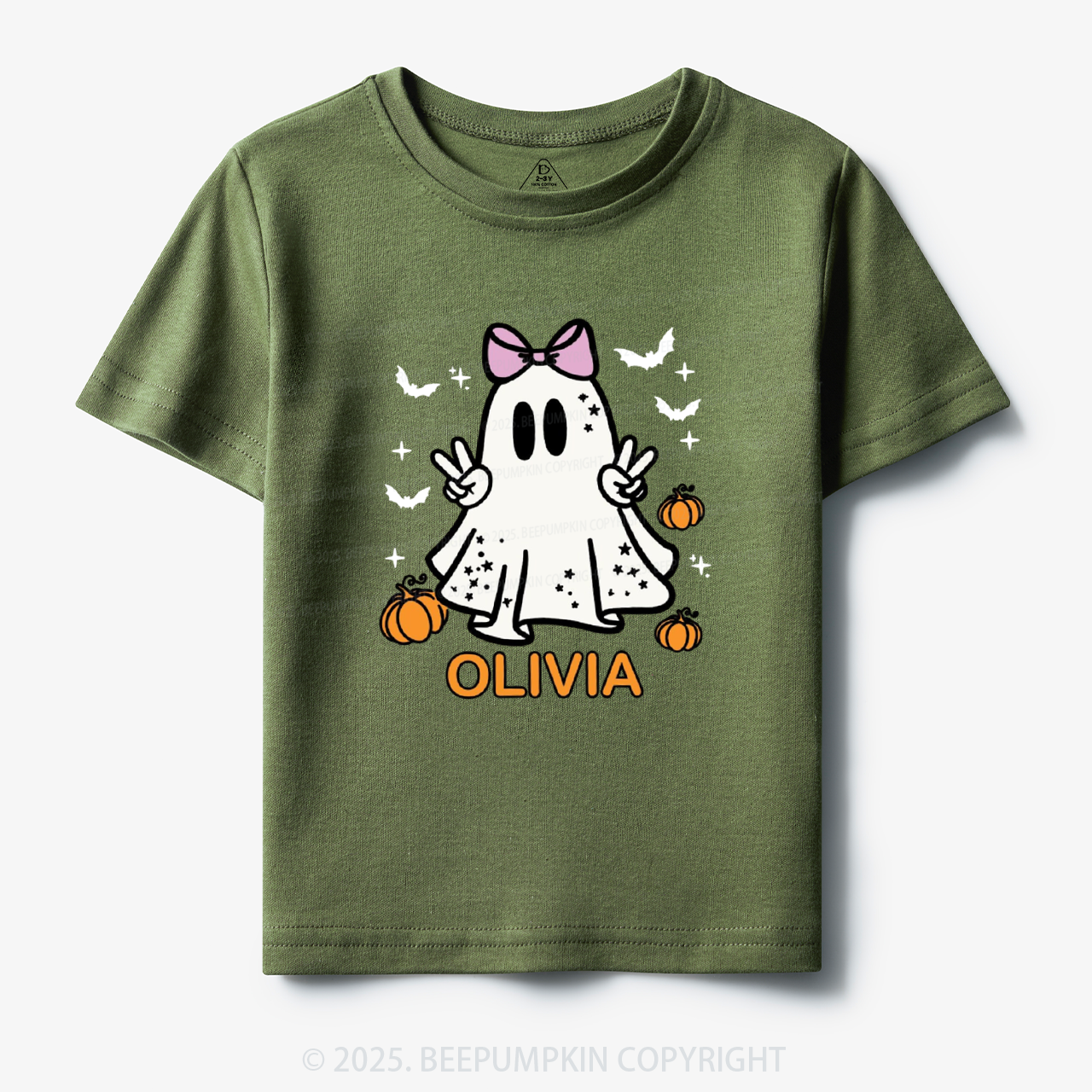 Personalized Halloween Girl Ghost Toddler&Kid's Tees Beepumpkin