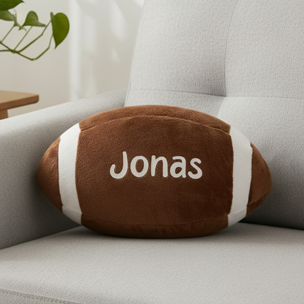 Personalized Football With Name Throw Pillow Beepumpkin