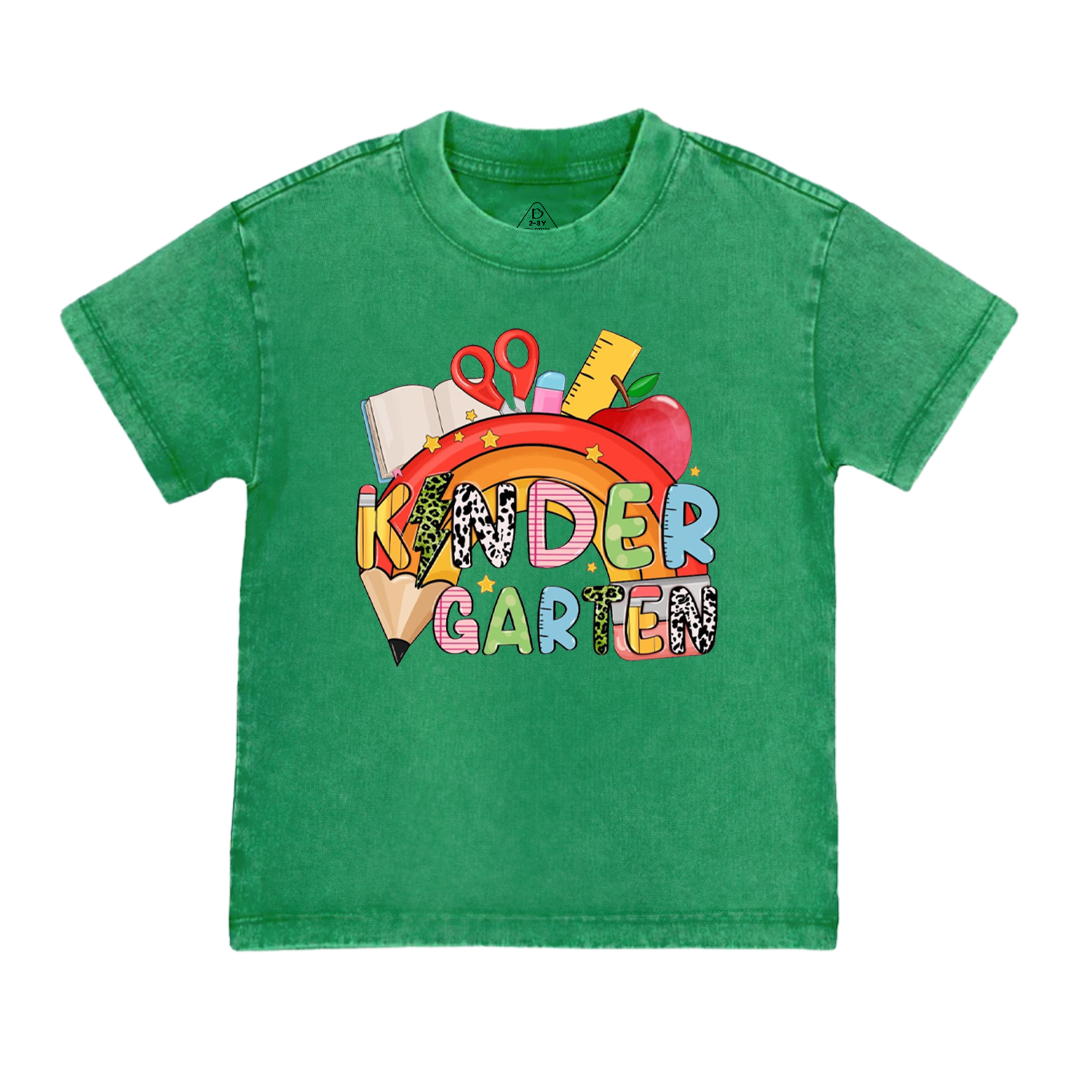 Personalized Rainbow Pencils Toddler&Kids Washed Tees