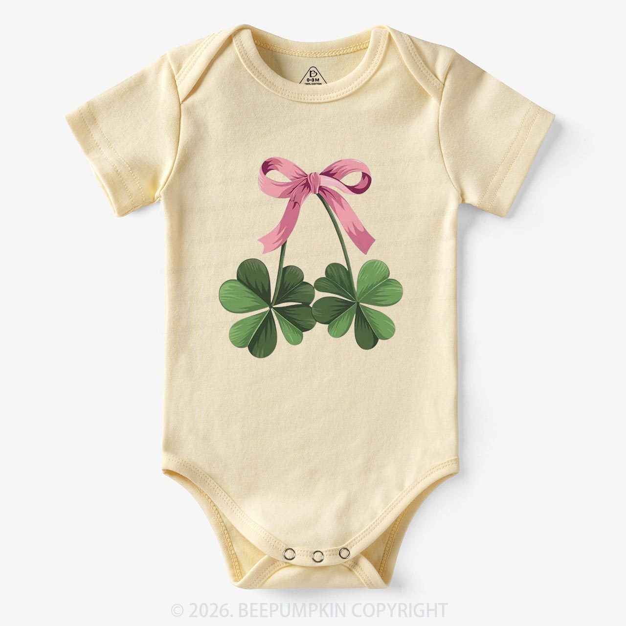 Lucky Shamrock Bow St Patrick's Day Bodysuit