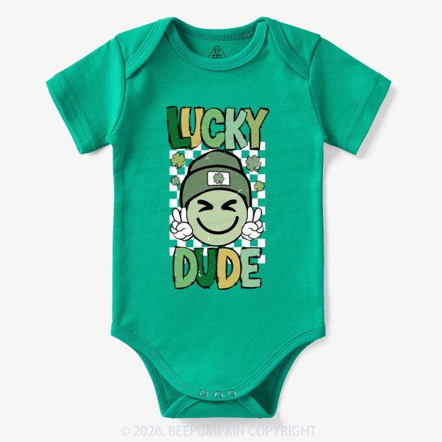 Retro Lucky Dude St.Patricks Day Bodysuit For Baby