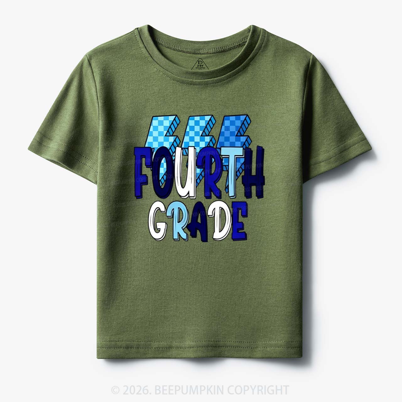 Pixel Blue Checkered Grade Level Toddler&Kid's Tees