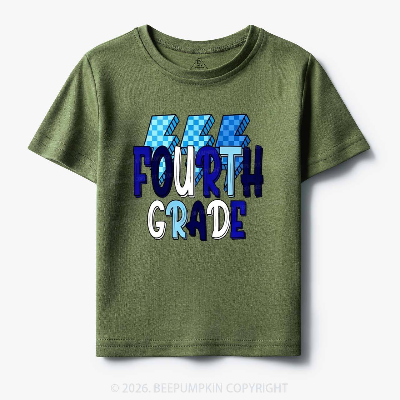 Pixel Blue Checkered Grade Level Toddler&Kid's Tees