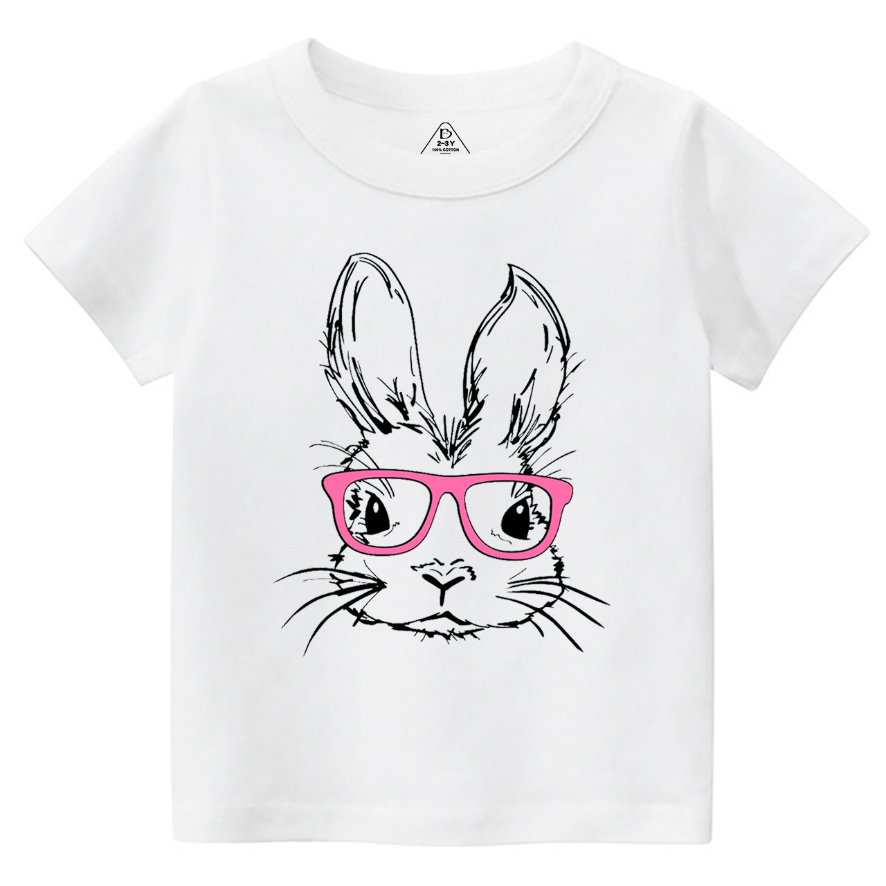 Easter Bunny With Pink Glasses Toddler&Kid's Tees Beepumpkin