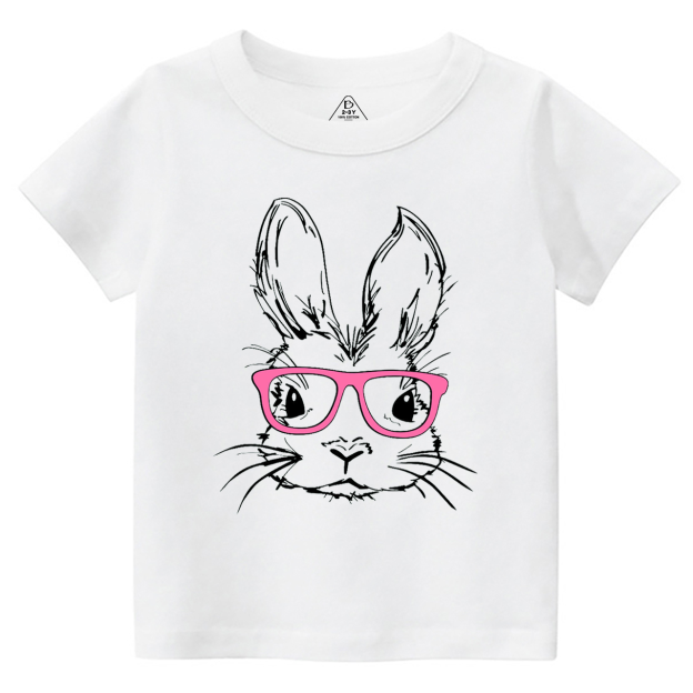Easter Bunny With Pink Glasses Toddler&Kid's Tees Beepumpkin