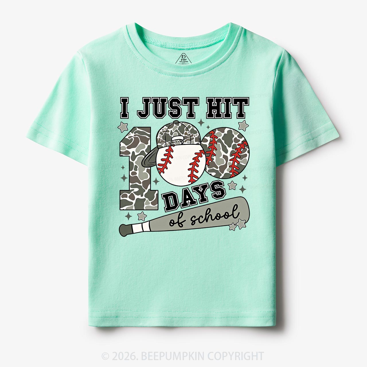 I Just Hit 100 Days Baseball School Toddler&Kid's Tees