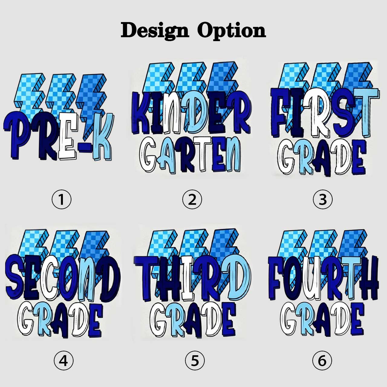 Pixel Blue Checkered Grade Level Toddler&Kid's Tees