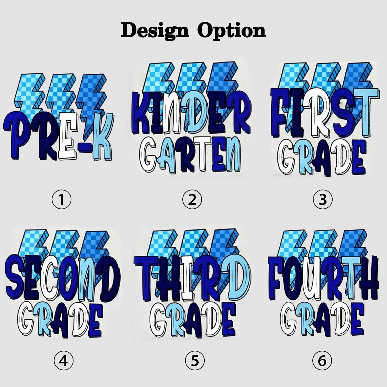 Pixel Blue Checkered Grade Level Toddler&Kid's Tees