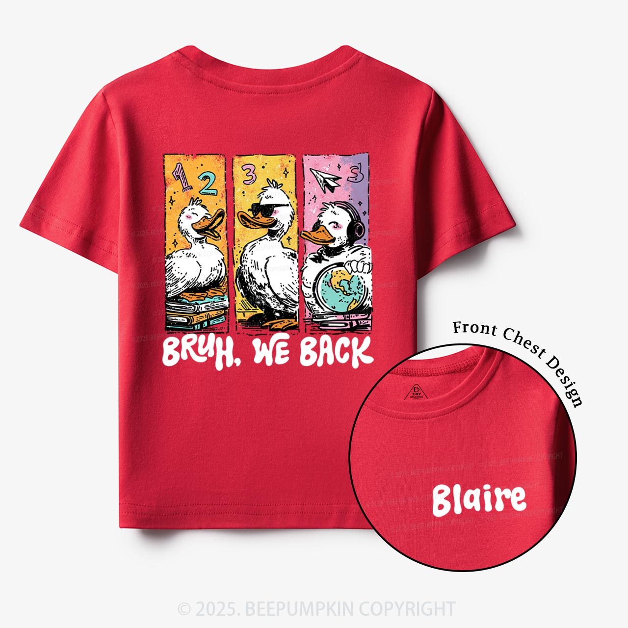 Personalized Bruh, We Back Kindergarten Toddler&Kid's Tees Beepumpkin