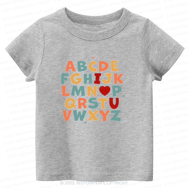Alphabet I Love You Natural -Toddler Tees