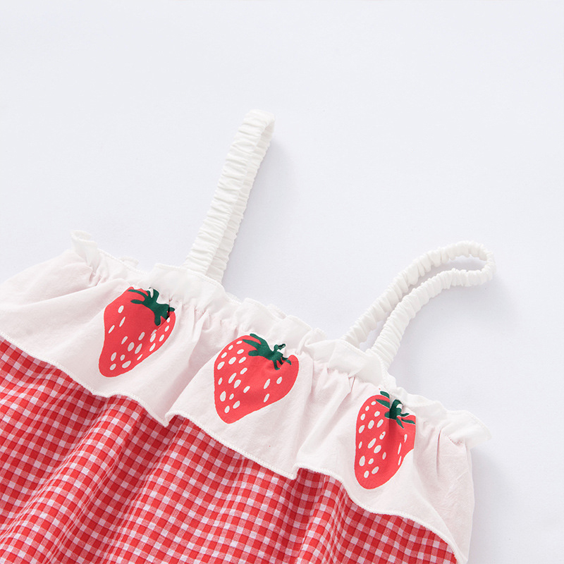 Strawberry Plaid Valentine's Day Baby Coming Home Bodysuit